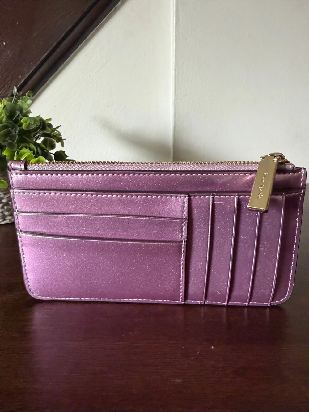 Kate Spade Metallic Pink Card Holder
